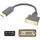 Addon Tech FH973AT Compatible DisplayPort 1.2 Male to DVI-I (29 pin) Female Black Adapter Which Requires DP++ For Resolution Up to 2560x1600 (WQXGA) - 100% compatible and guaranteed to work - TAA Compliance FH973AT-AO