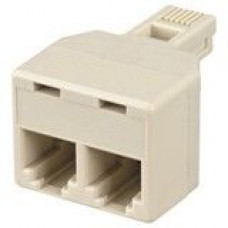 Black Box Modular T Adapter - 1 Pack - 1 x RJ-11 Female Phone - 2 x RJ-11 Female Phone - Ivory FM008