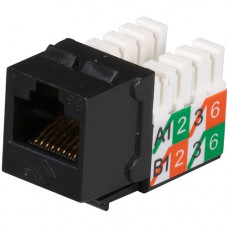 Black Box GigaBase2 CAT5e Jack, Universal Wiring, Black, Single-Pack - 1 Pack - 1 x RJ-45 Female, 110 - Tin - Black - TAA Compliant FMT921-R2