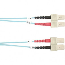 Black Box 10-GbE 50-Micron Multimode Value Line Patch Cable, SC-SC, 1-m (3.2-ft.) - 3.28 ft Fiber Optic Network Cable for Network Device - First End: 2 x SC Male Network - Second End: 2 x SC Male Network - Patch Cable - Aqua - RoHS Compliance FO10G-001M-S