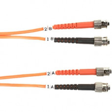 Black Box 50-Micron Multimode Value Line Patch Cable, ST-ST, 1-m (3.2-ft.) - 3.28 ft Fiber Optic Network Cable for Network Device - First End: 2 x ST Male Network - Second End: 2 x ST Male Network - Patch Cable - 50/125 &micro;m - 1 Pack - RoHS Compli