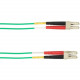 Black Box Duplex Fiber Optic Patch Network Cable - 6.56 ft Fiber Optic Network Cable for Network Device - First End: 2 x LC Male Network - Second End: 2 x LC Male Network - 128 MB/s - Patch Cable - 9/125 &micro;m - Green - TAA Compliant FOCMPSM-002M-L
