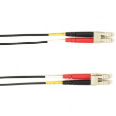 Black Box Fiber Optic Duplex Patch Network Cable - 32.80 ft Fiber Optic Network Cable for Network Device - First End: 2 x LC Male Network - Second End: 2 x LC Male Network - 10 Gbit/s - Patch Cable - OFNR - 50/125 &micro;m - Black - TAA Compliant FOCM