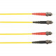 Black Box Duplex Fiber Optic Patch Network Cable - 49.21 ft Fiber Optic Network Cable for Network Device - First End: 2 x ST Male Network - Second End: 2 x ST Male Network - 1 Gbit/s - Patch Cable - 9/125 &micro;m - Yellow - TAA Compliant FOCMPSM-015M