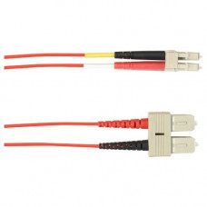 Black Box 5-m, SC-LC, 50-Micron, Multimode, Plenum, Red Fiber Optic Cable - 16.40 ft Fiber Optic Network Cable for Network Device - First End: 2 x SC Male Network - Second End: 2 x LC Male Network - Patch Cable - Red FOCMP50-005M-SCLC-RD