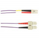 Black Box 5-m, SC-LC, 50-Micron, Multimode, Plenum, Violet Fiber Optic Cable - 16.40 ft Fiber Optic Network Cable for Network Device - First End: 2 x SC Male Network - Second End: 2 x LC Male Network - Patch Cable - Violet FOCMP50-005M-SCLC-VT