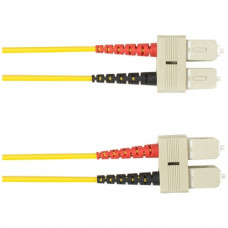 Black Box Duplex Fiber Optic Patch Network Cable - 16.40 ft Fiber Optic Network Cable for Network Device - First End: 2 x SC Male Network - Second End: 2 x SC Male Network - 128 MB/s - Patch Cable - 9/125 &micro;m - Yellow - TAA Compliant FOCMPSM-005M