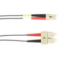 Black Box Fiber Optic Duplex Patch Network Cable - 3.20 ft Fiber Optic Network Cable for Network Device - First End: 2 x SC Male Network - Second End: 2 x LC Male Network - 1 Gbit/s - Patch Cable - OFNP, OFNR - 62.5/125 &micro;m - Gray - TAA Compliant