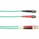 Black Box Duplex Fiber Optic Patch Network Cable - 3.28 ft Fiber Optic Network Cable for Network Device - First End: 2 x ST Male Network - Second End: 2 x ST Male Network - 128 MB/s - Patch Cable - 62.5/125 &micro;m - Green - TAA Compliant FOCMP62-001
