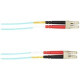 Black Box Colored Fiber OM4 50/125 Multimode Fiber Optic Patch Cable - OFNP Plenum - 32.81 ft Fiber Optic Network Cable for Network Device, Switch, Security Device - First End: 2 x LC Male Network - Second End: 2 x LC Male Network - 10 Gbit/s - Patch Cabl