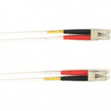 Black Box Duplex Fiber Optic Patch Network Cable - 3.28 ft Fiber Optic Network Cable for Network Device - First End: 2 x LC Male Network - Second End: 2 x LC Male Network - 128 MB/s - Patch Cable - 9/125 &micro;m - White - TAA Compliant FOCMPSM-001M-L