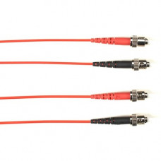 Black Box Duplex Fiber Optic Patch Network Cable - 3.28 ft Fiber Optic Network Cable for Network Device - First End: 2 x ST Male Network - Second End: 2 x ST Male Network - 128 MB/s - Patch Cable - 9/125 &micro;m - Red - TAA Compliant FOCMPSM-001M-STS