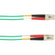 Black Box Duplex Fiber Optic Patch Network Cable - 9.84 ft Fiber Optic Network Cable for Network Device - First End: 2 x LC Male Network - Second End: 2 x LC Male Network - 1 Gbit/s - Patch Cable - 9/125 &micro;m - Green - TAA Compliant FOCMPSM-003M-L