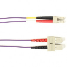 Black Box Fiber Optic Duplex Patch Network Cable - 6.50 ft Fiber Optic Network Cable for Network Device - First End: 2 x SC Male Network - Second End: 2 x LC Male Network - Patch Cable - LSZH - 50/125 &micro;m - Purple - TAA Compliant FOLZH50-002M-SCL