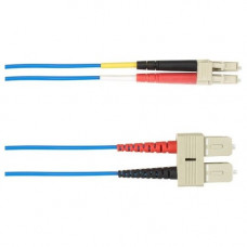 Black Box Duplex Fiber Optic Patch Network Cable - 26.25 ft Fiber Optic Network Cable for Network Device - First End: 2 x SC Male Network - Second End: 2 x SC Male Network - 128 MB/s - Patch Cable - 9/125 &micro;m - Blue - TAA Compliant FOCMPSM-008M-S