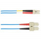 Black Box Duplex Fiber Optic Patch Network Cable - 26.25 ft Fiber Optic Network Cable for Network Device - First End: 2 x SC Male Network - Second End: 2 x SC Male Network - 128 MB/s - Patch Cable - 9/125 &micro;m - Blue - TAA Compliant FOCMPSM-008M-S