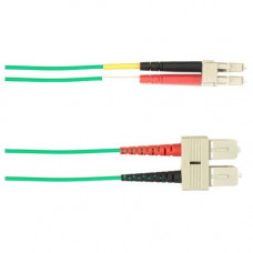 Black Box 10-m, SC-LC, Single-Mode, Plenum, Green Fiber Optic Cable - 32.81 ft Fiber Optic Network Cable for Network Device - First End: 2 x SC Male Network - Second End: 2 x LC Male Network - Patch Cable - Green - TAA Compliance FOCMPSM-010M-SCLC-GN