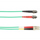 Black Box Duplex Fiber Optic Patch Network Cable - 32.81 ft Fiber Optic Network Cable for Network Device - First End: 2 x ST Male Network - Second End: 2 x ST Male Network - 1 Gbit/s - Patch Cable - 9/125 &micro;m - Green - TAA Compliant FOCMPSM-010M-