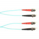 Black Box Fiber Optic Duplex Patch Network Cable - 6.50 ft Fiber Optic Network Cable for Network Device - First End: 2 x ST Male Network - Second End: 2 x ST Male Network - 10 Gbit/s - Patch Cable - OFNR - 50/125 &micro;m - Aqua - TAA Compliant FOCMR1