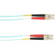 Black Box OM3 50-Micron Multimode Fiber Optic Patch Cable - OFNR PVC, LC-LC, Aqua, 5-m - 16.40 ft Fiber Optic Network Cable for Network Device - First End: 2 x LC Male Network - Second End: 2 x LC Male Network - 10 Gbit/s - Patch Cable - 50/125 &micro
