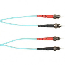 Black Box Duplex Fiber Optic Patch Network Cable - 32.81 ft Fiber Optic Network Cable for Network Device - First End: 2 x ST Male Network - Second End: 2 x ST Male Network - 1.25 GB/s - Patch Cable - 50/125 &micro;m - Aqua - TAA Compliant FOCMR10-010M