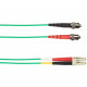 Black Box Duplex Fiber Optic Patch Network Cable - 65.62 ft Fiber Optic Network Cable for Network Device - First End: 2 x ST Male Network - Second End: 2 x ST Male Network - 1.25 GB/s - Patch Cable - 50/125 &micro;m - Green - TAA Compliant FOCMR10-020