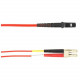 Black Box 1-m, LC-MTRJ, 50-Micron, Multimode, PVC, Red Fiber Optic Cable - 3.28 ft Fiber Optic Network Cable for Network Device - First End: 2 x LC Male Network - Second End: 1 x MT-RJ Male Network - Patch Cable - Red FOCMR50-001M-LCMT-RD