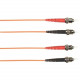 Black Box 1-m, ST-ST, 50-Micron, Multimode, PVC, Orange Fiber Optic Cable - 3.28 ft Fiber Optic Network Cable for Network Device - First End: 1 x ST Male Network - Second End: 1 x ST Male Network - 128 MB/s - 50/125 &micro;m - Orange FOCMR50-001M-STST