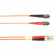 Black Box Fiber Optic Duplex Patch Network Cable - 98.40 ft Fiber Optic Network Cable for Network Device - First End: 2 x ST Male Network - Second End: 2 x LC Male Network - 1 Gbit/s - Patch Cable - OFNP - 50/125 &micro;m - Orange - TAA Compliant FOCM