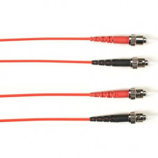 Black Box Duplex Fiber Optic Patch Network Cable - 26.25 ft Fiber Optic Network Cable for Network Device - First End: 2 x ST Male Network - Second End: 2 x ST Male Network - 128 MB/s - Patch Cable - 50/125 &micro;m - Red - TAA Compliant FOCMR50-008M-S