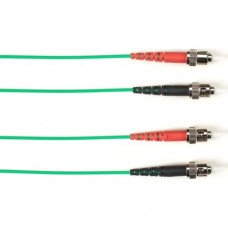 Black Box Duplex Fiber Optic Patch Network Cable - Fiber Optic for Network Device - 128 MB/s - Patch Cable - 32.81 ft - 2 x ST Male Network - 2 x ST Male Network - 50/125 &micro;m - Green - TAA Compliant FOCMR50-010M-STST-GN