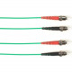 Black Box Duplex Fiber Optic Patch Network Cable - Fiber Optic for Network Device - 128 MB/s - Patch Cable - 32.81 ft - 2 x ST Male Network - 2 x ST Male Network - 50/125 &micro;m - Green - TAA Compliant FOCMR50-010M-STST-GN