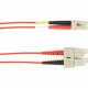 Black Box Duplex Fiber Optic Patch Network Cable - 49.21 ft Fiber Optic Network Cable for Network Device - First End: 2 x SC Male Network - Second End: 2 x SC Male Network - 1 Gbit/s - Patch Cable - 50/125 &micro;m - Red - TAA Compliant FOCMR50-015M-S