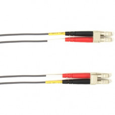 Black Box Duplex Fiber Optic Patch Network Cable - 3.28 ft Fiber Optic Network Cable for Network Device - First End: 2 x LC Male Network - Second End: 2 x LC Male Network - 1 Gbit/s - Patch Cable - 62.5/125 &micro;m - Gray - TAA Compliant FOCMR62-001M