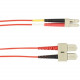 Black Box 1-m, SC-LC, 50-Micron, Multimode, PVC, Red Fiber Optic Cable - 3.28 ft Fiber Optic Network Cable for Network Device - First End: 1 x SC Male Network - Second End: 1 x LC Male Network - 1 Gbit/s - 50/125 &micro;m - Red FOCMR50-001M-SCLC-RD