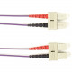 Black Box Fiber Optic Duplex Patch Network Cable - 3.20 ft Fiber Optic Network Cable for Network Device - First End: 2 x SC Male Network - Second End: 2 x SC Male Network - Patch Cable - LSZH - 9/125 &micro;m - Purple - TAA Compliant FOLZHSM-001M-SCSC