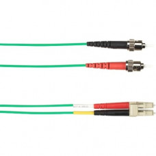Black Box 15-m, ST-LC, 62.5-Micron, Multimode, Plenum, Green Fiber Optic Cable - 49.21 ft Fiber Optic Network Cable for Network Device - First End: 1 x ST Male Network - Second End: 1 x LC Male Network - 128 MB/s - 62.5/125 &micro;m - Green FOCMP62-01
