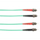 Black Box 1-m, ST-ST, 50-Micron, Multimode, PVC, Green Fiber Optic Cable - 3.28 ft Fiber Optic Network Cable for Network Device - First End: 1 x ST Male Network - Second End: 1 x ST Male Network - 128 MB/s - 50/125 &micro;m - Green FOCMR50-001M-STST-G