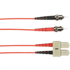 Black Box 8-m, ST-SC, 50-Micron, Multimode, Plenum, Red Fiber Optic Cable - 26.25 ft Fiber Optic Network Cable for Network Device - First End: 1 x ST Male Network - Second End: 1 x SC Male Network - 128 MB/s - 50/125 &micro;m - Red FOCMP50-008M-STSC-R