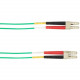 Black Box Fiber Optic Patch Network Cable - 13.12 ft Fiber Optic Network Cable for Network Device - First End: 2 x LC Male Network - Second End: 2 x LC Male Network - 10 Gbit/s - Patch Cable - 50/125 &micro;m - Green - TAA Compliant FOCMRM4-004M-LCLC-