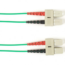 Black Box Duplex Fiber Optic Patch Network Cable - 3.28 ft Fiber Optic Network Cable for Network Device - First End: 2 x SC Male Network - Second End: 2 x SC Male Network - 1 Gbit/s - Patch Cable - 9/125 &micro;m - Green - TAA Compliant FOCMRSM-001M-S