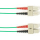 Black Box Duplex Fiber Optic Patch Network Cable - 3.28 ft Fiber Optic Network Cable for Network Device - First End: 2 x SC Male Network - Second End: 2 x SC Male Network - 1 Gbit/s - Patch Cable - 9/125 &micro;m - Green - TAA Compliant FOCMRSM-001M-S