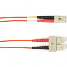 Black Box Duplex Fiber Optic Patch Network Cable - 6.56 ft Fiber Optic Network Cable for Network Device - First End: 2 x SC Male Network - Second End: 2 x SC Male Network - 128 MB/s - Patch Cable - 9/125 &micro;m - Red - TAA Compliant FOCMRSM-002M-SCL