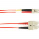 Black Box Duplex Fiber Optic Patch Network Cable - 6.56 ft Fiber Optic Network Cable for Network Device - First End: 2 x SC Male Network - Second End: 2 x SC Male Network - 128 MB/s - Patch Cable - 9/125 &micro;m - Red - TAA Compliant FOCMRSM-002M-SCL