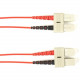 Black Box Duplex Fiber Optic Patch Network Cable - 3.28 ft Fiber Optic Network Cable for Network Device - First End: 2 x SC Male Network - Second End: 2 x SC Male Network - 1 Gbit/s - Patch Cable - 9/125 &micro;m - Red - TAA Compliant FOCMRSM-001M-SCS