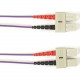 Black Box Duplex Fiber Optic Patch Network Cable - 6.56 ft Fiber Optic Network Cable for Network Device - First End: 2 x SC Male Network - Second End: 2 x SC Male Network - 1 Gbit/s - Patch Cable - 9/125 &micro;m - Violet - TAA Compliant - TAA Complia