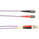 Black Box Fiber Optic Duplex Patch Network Cable - 6.50 ft Fiber Optic Network Cable for Network Device - First End: 2 x ST Male Network - Second End: 2 x LC Male Network - 10 Gbit/s - Patch Cable - OFNR - 50/125 &micro;m - Purple - TAA Compliant FOCM