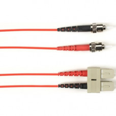 Black Box Duplex Fiber Optic Patch Network Cable - 6.56 ft Fiber Optic Network Cable for Network Device - First End: 2 x ST Male Network - Second End: 2 x ST Male Network - 128 MB/s - Patch Cable - 9/125 &micro;m - Red - TAA Compliant FOCMRSM-002M-STS