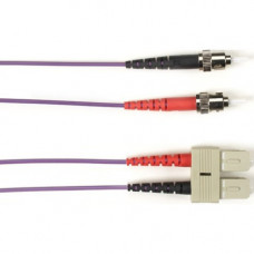 Black Box Duplex Fiber Optic Patch Network Cable - 6.56 ft Fiber Optic Network Cable for Network Device - First End: 2 x ST Male Network - Second End: 2 x ST Male Network - 128 MB/s - Patch Cable - 9/125 &micro;m - Violet - TAA Compliant FOCMRSM-002M-