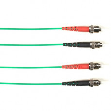 Black Box Fiber Optic Duplex Patch Network Cable - 13.10 ft Fiber Optic Network Cable for Network Device - First End: 2 x ST Male Network - Second End: 2 x ST Male Network - 10 Gbit/s - Patch Cable - LSZH - 50/125 &micro;m - Green - TAA Compliant FOLZ